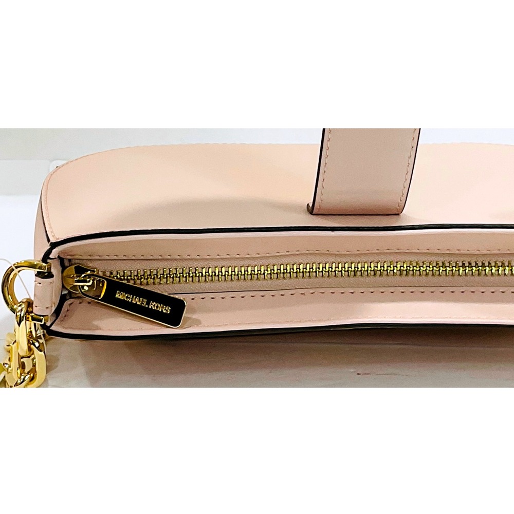 Michael Kors Carmen pouchette powder blush pink small vegan shoulder bag purse - Picture 6 of 15
